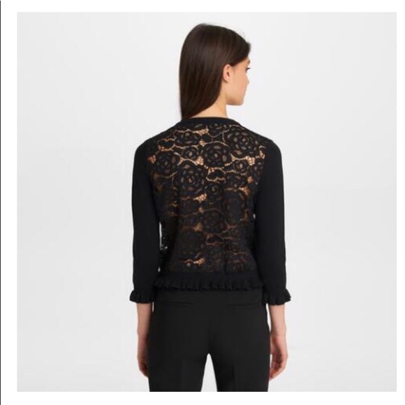 black cardigan with lace back